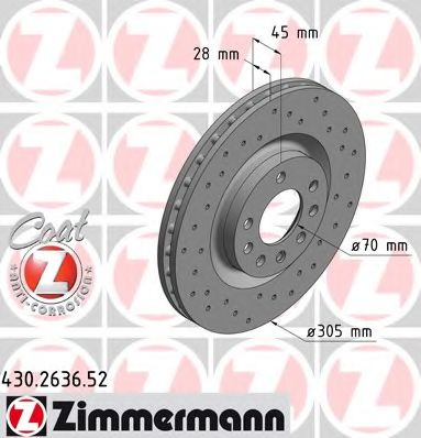 Тормозной диск Otto Zimmermann 430.2636.52