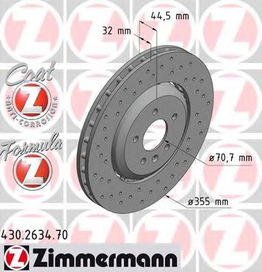 Тормозной диск Otto Zimmermann 430.2634.70
