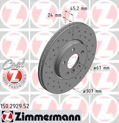 Тормозной диск Otto Zimmermann 150.2929.52