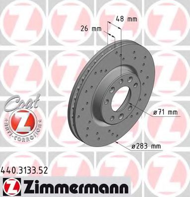 Тормозной диск Otto Zimmermann 440.3133.52