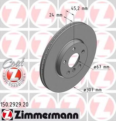 Тормозной диск Otto Zimmermann 150.2929.20
