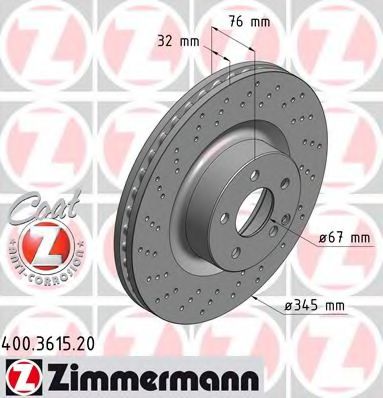 Тормозной диск Otto Zimmermann 400.3615.20