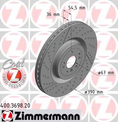 Тормозной диск Otto Zimmermann 400.3698.20