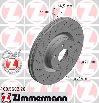 Тормозной диск Otto Zimmermann 400.5502.20