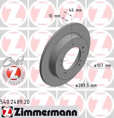 Тормозной диск Otto Zimmermann 540.2489.20