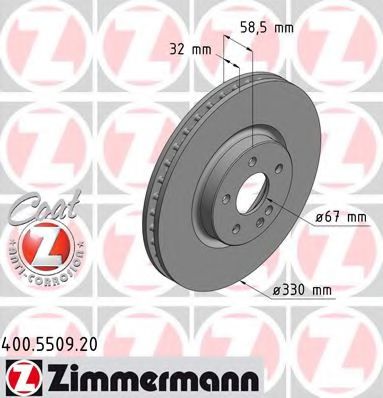 Тормозной диск Otto Zimmermann 400.5509.20