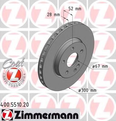 Тормозной диск Otto Zimmermann 400.5510.20