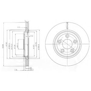 Тормозной диск DELPHI BG3512