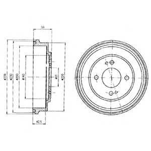 Тормозной барабан DELPHI BF208