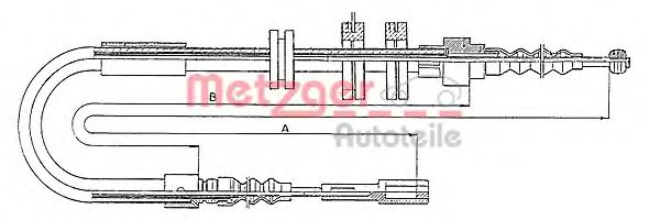 Трос ручного тормоза METZGER 10.4091