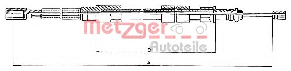 Трос ручного тормоза METZGER 10.720