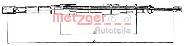 Трос ручного тормоза METZGER 10.7211