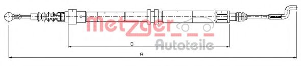 Трос ручного тормоза METZGER 10.7393