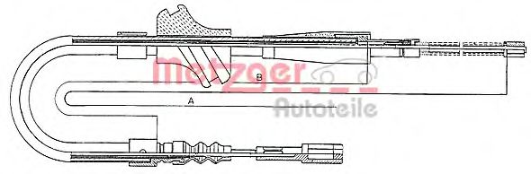 Трос ручного тормоза METZGER 10.7501