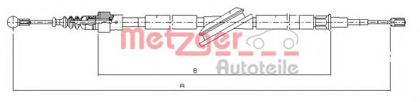 Трос ручного тормоза METZGER 10.7506