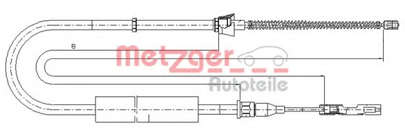 Трос ручного тормоза METZGER 10.7507