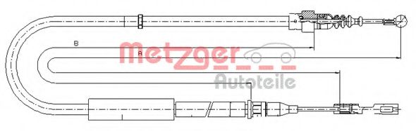 Трос ручного тормоза METZGER 10.7513
