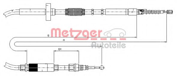 Трос ручного тормоза METZGER 10.7531