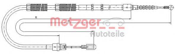 Трос ручного тормоза METZGER 10.7535