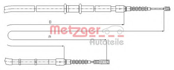 Трос ручного тормоза METZGER 10.7545