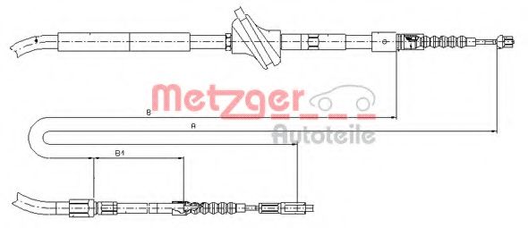Трос ручного тормоза METZGER 10.7583