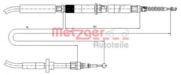 Трос ручного тормоза METZGER 10.7589