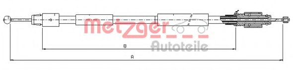 Трос ручного тормоза METZGER 10.7630