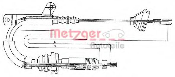 Трос ручного тормоза METZGER 10.817