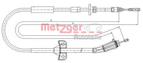 Трос ручного тормоза METZGER 10.8185