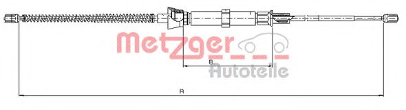 Трос ручного тормоза METZGER 10.9032