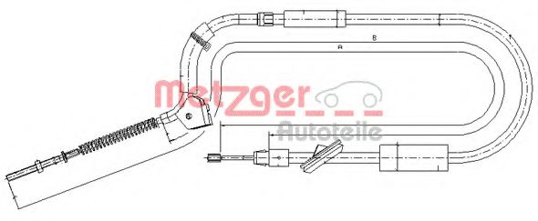 Трос ручного тормоза METZGER 10.9332