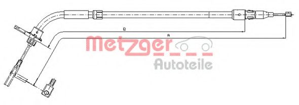 Трос ручного тормоза METZGER 10.9333