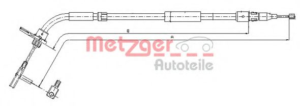 Трос ручного тормоза METZGER 10.9334