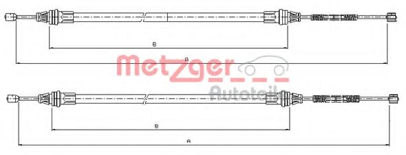 Трос ручного тормоза METZGER 10.9336 Трос ручного тормоза METZGER 10.9336