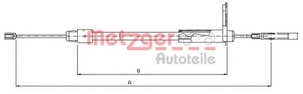 Трос ручного тормоза METZGER 10.9435