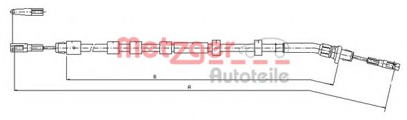 Трос ручного тормоза METZGER 10.9512