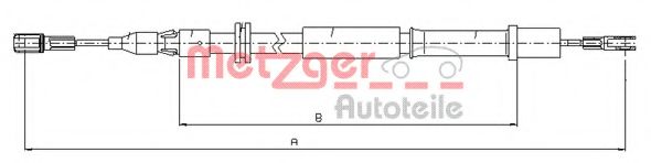 Трос ручного тормоза METZGER 10.9832