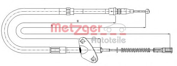 Трос ручного тормоза METZGER 10.9871