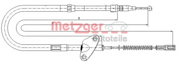 Трос ручного тормоза METZGER 10.9872