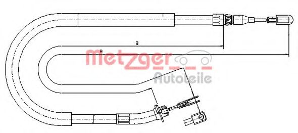 Трос ручного тормоза METZGER 10.9873