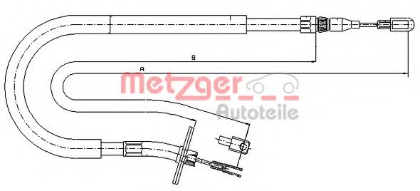 Трос ручного тормоза METZGER 10.9875