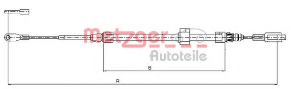 Трос ручного тормоза METZGER 10.9884