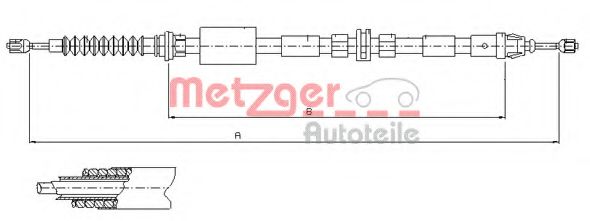 Трос ручного тормоза METZGER 11.5511