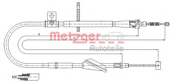 Трос ручного тормоза METZGER 11.5741