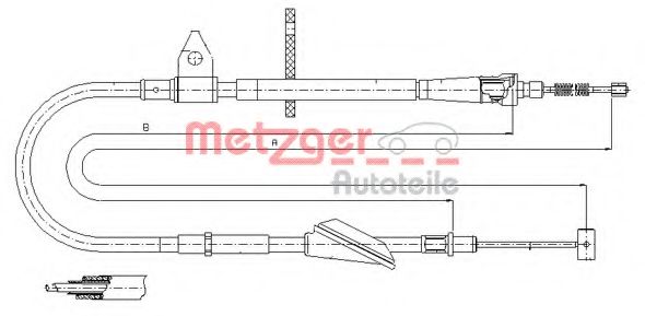 Трос ручного тормоза METZGER 11.5743