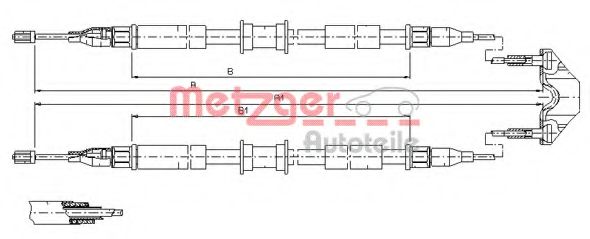 Трос ручного тормоза METZGER 11.5765