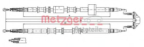 Трос ручного тормоза METZGER 11.5767 Трос ручного тормоза METZGER 11.5767