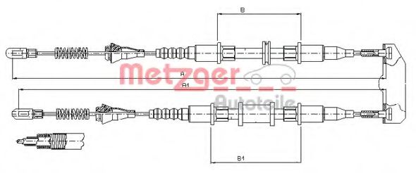Трос ручного тормоза METZGER 11.5854