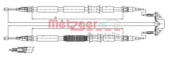 Трос ручного тормоза METZGER 11.5862