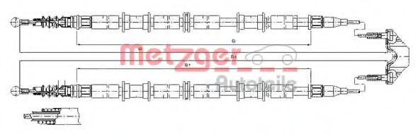 Трос ручного тормоза METZGER 11.5865 Трос ручного тормоза METZGER 11.5865